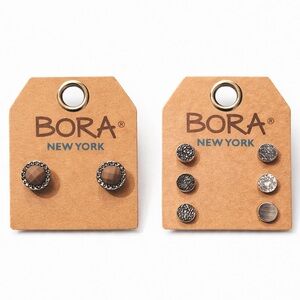 Bora New York Stud Earrings Set, 4 in total